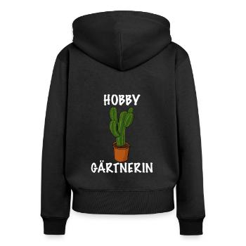 Hobby Gärtnerin Pflanze das Gärtnerin Shirt - Frauen Premium Bio Zip Hoodie - Schwarz - Hinten - Julia (174cm)