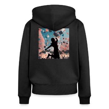 Graduates - finally graduation leap of joy - Women's Premium Organic Zip Hoodie - black - Back - Julia (174cm)