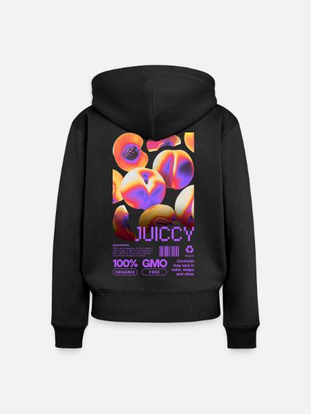 Juicy Glow - Frauen Premium Bio Zip Hoodie - Schwarz