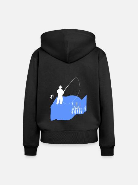 Fischen Fischer See - Frauen Premium Bio Zip Hoodie - Schwarz