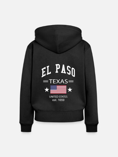 El Paso - Frauen Premium Bio Zip Hoodie - Schwarz