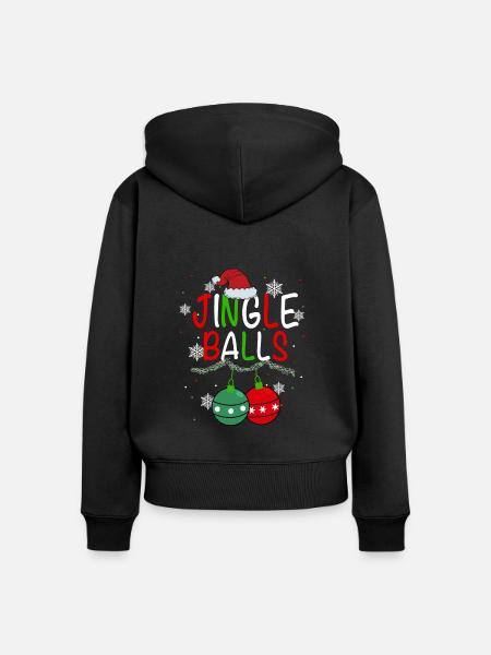 Jingle Bälle - Frauen Premium Bio Zip Hoodie - Schwarz