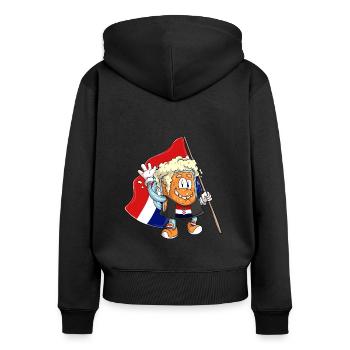 Fan de bière de Croatie - Sweat à capuche zippé Premium bio Femme - noir - Dos - Julia (174cm)