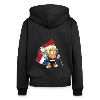 Beer fan of Netherlands - Women's Premium Organic Zip Hoodie - black - Back - Julia (174cm)