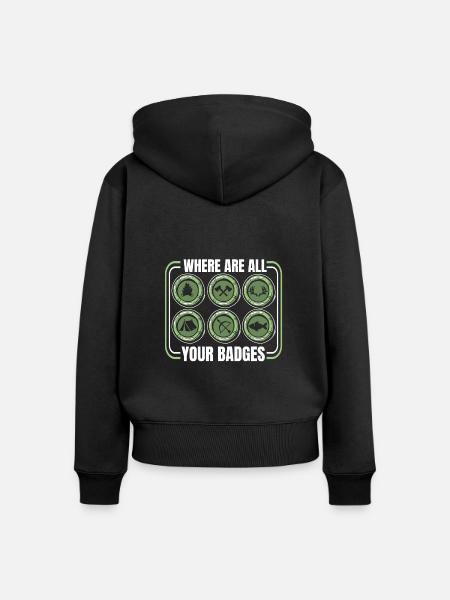 Pfadfinder Abzeichen - Frauen Premium Bio Zip Hoodie - Schwarz