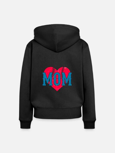 Baseball Mutter Baseball Mama - Frauen Premium Bio Zip Hoodie - Schwarz