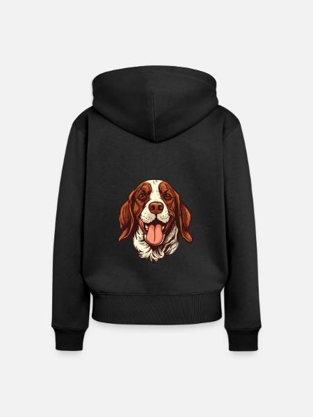 Hund Vierbeiner Niedlich - Frauen Premium Bio Zip Hoodie - Schwarz