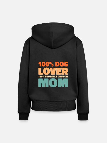 Brussels Griffon - Frauen Premium Bio Zip Hoodie - Schwarz