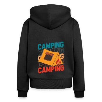 Tent Camping Camping - Women's Premium Organic Zip Hoodie - black - Back - Julia (174cm)