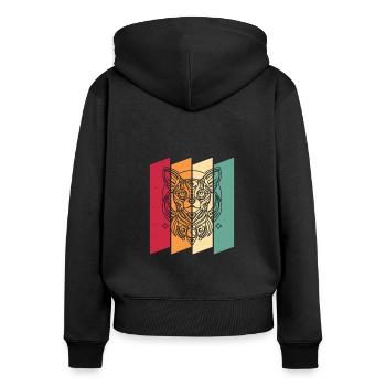 Chihuahua Moon Phases - Frauen Premium Bio Zip Hoodie - Schwarz - Hinten - Julia (174cm)