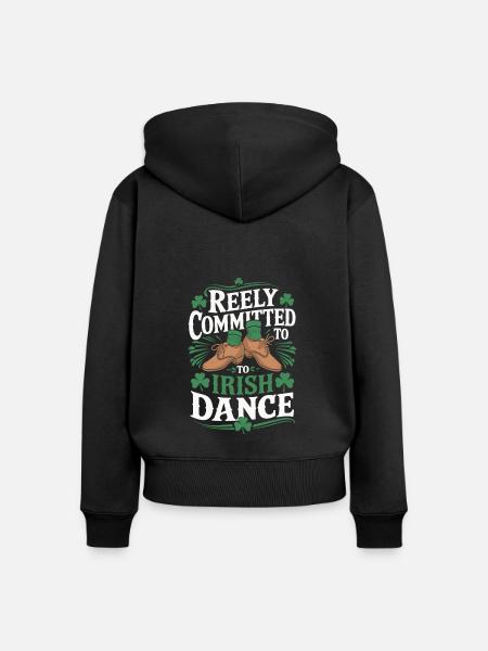 Irish Dance Irischer Tanz - Frauen Premium Bio Zip Hoodie - Schwarz