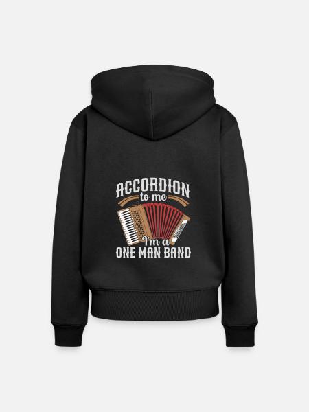 Akkordeon - Frauen Premium Bio Zip Hoodie - Schwarz