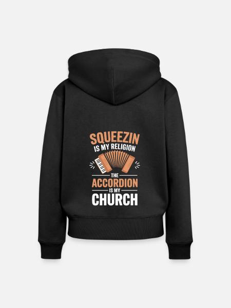 Akkordeon - Frauen Premium Bio Zip Hoodie - Schwarz