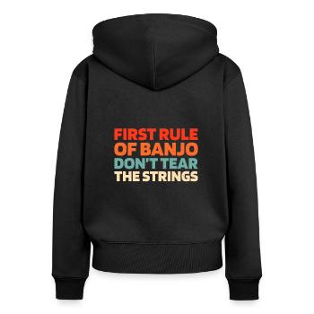Banjo - Women's Premium Organic Zip Hoodie - black - Back - Julia (174cm)