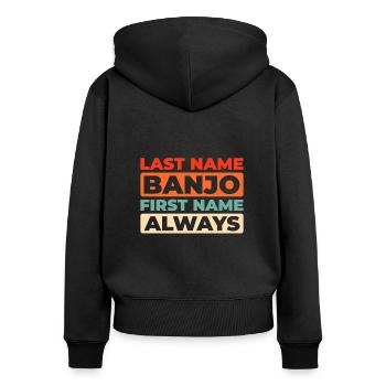 Banjo - Women's Premium Organic Zip Hoodie - black - Back - Julia (174cm)