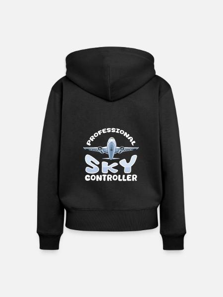 Fluglotse - Frauen Premium Bio Zip Hoodie - Schwarz