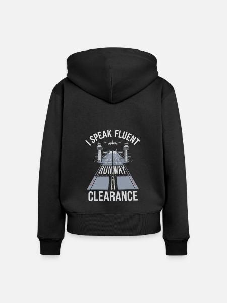 Fluglotse - Frauen Premium Bio Zip Hoodie - Schwarz