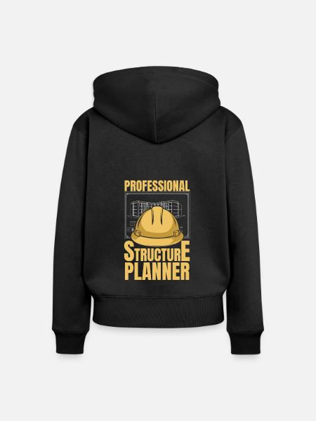 Bauingenieur - Frauen Premium Bio Zip Hoodie - Schwarz