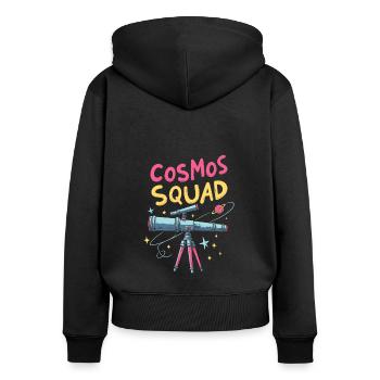 Astronom Kader - Frauen Premium Bio Zip Hoodie - Schwarz - Hinten - Julia (174cm)