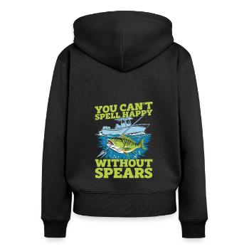 Spearfishing Fishing - Women's Premium Organic Zip Hoodie - black - Back - Julia (174cm)