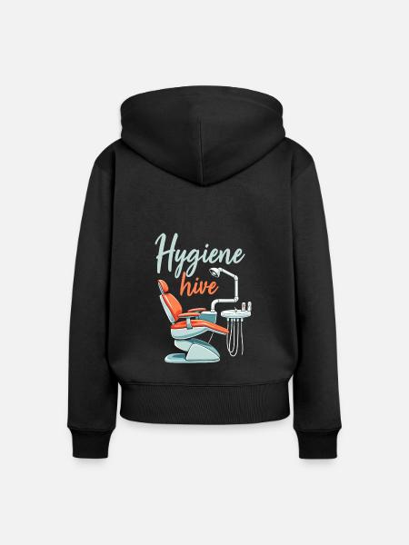 Zahnpfleger Team - Frauen Premium Bio Zip Hoodie - Schwarz