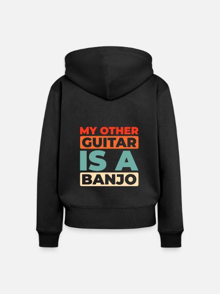 Banjo - Frauen Premium Bio Zip Hoodie - Schwarz