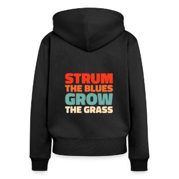 Banjo - Women's Premium Organic Zip Hoodie - black - Back - Julia (174cm)