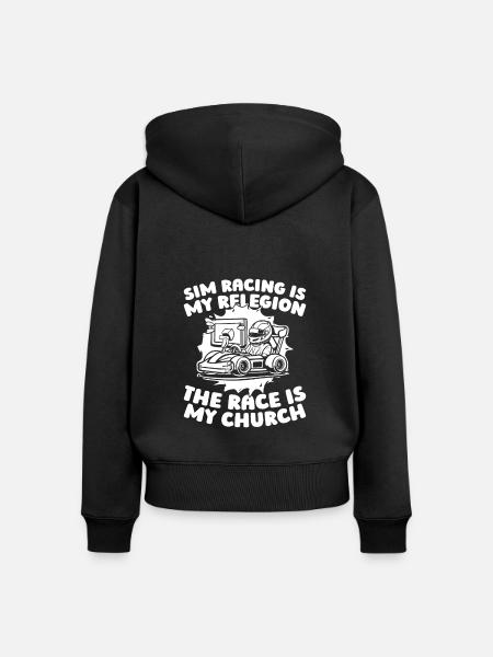 Sim Racing - Frauen Premium Bio Zip Hoodie - Schwarz
