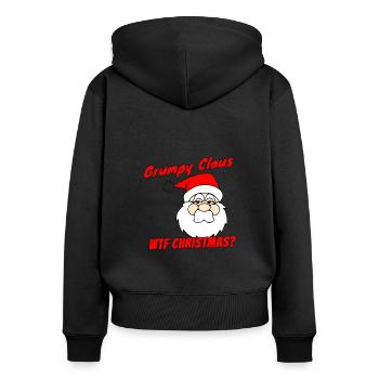 Grumpy Claus - Women's Premium Organic Zip Hoodie - black - Back - Julia (174cm)