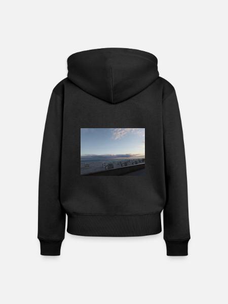 ostsee am abend - Frauen Premium Bio Zip Hoodie - Schwarz