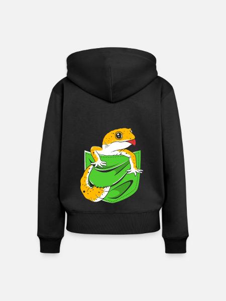 Leopard Gecko - Frauen Premium Bio Zip Hoodie - Schwarz