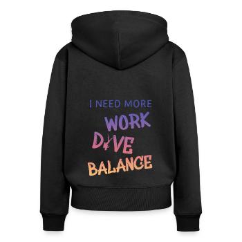 tauchen scuba diver taucher diving - Frauen Premium Bio Zip Hoodie - Schwarz - Hinten - Julia (174cm)