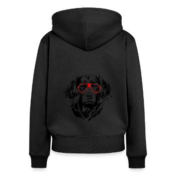 ALLEMAND CAILLE DOG Lunettes Chiens Chien Wilsigns - Sweat à capuche zippé Premium bio Femme - noir - Dos - Julia (174cm)
