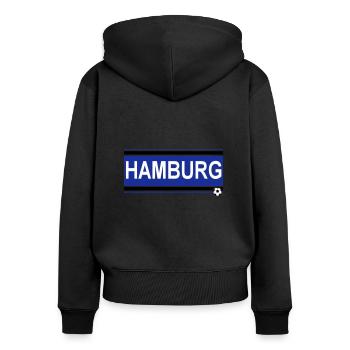 Hamburg , Tradition , Hamburg Fussball Fan (25) - Frauen Premium Bio Zip Hoodie - Schwarz - Hinten - Julia (174cm)