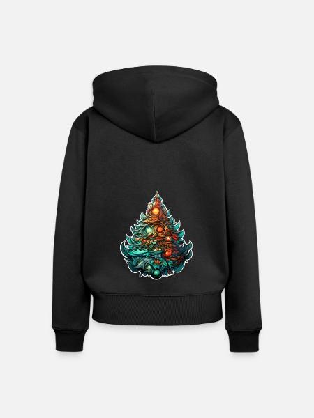 Christbaum - Frauen Premium Bio Zip Hoodie - Schwarz