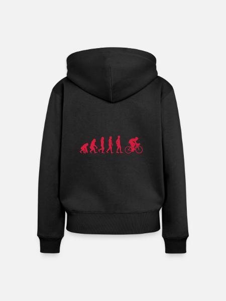 Evolution Fahrrad - Frauen Premium Bio Zip Hoodie - Schwarz