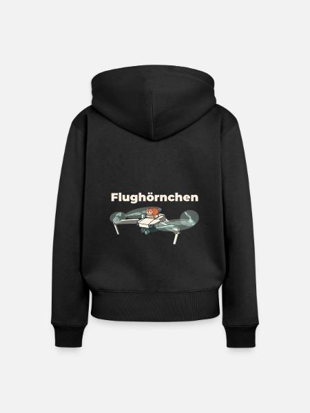 Flughörnchen - Eichhörnchen in Quadrocopter - Frauen Premium Bio Zip Hoodie - Schwarz