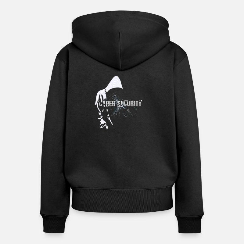 Cyber Hacker, Nerd Freak T-shirt Security BStyled - Frauen Premium Bio Zip Hoodie - Schwarz