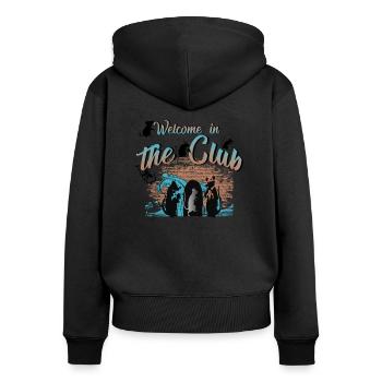 Rats Art Design 2 - Sweat à capuche zippé Premium bio Femme - noir - Dos - Julia (174cm)