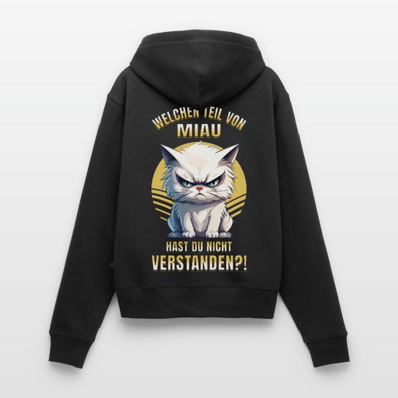 Cat, Grumpy, Grumpy, Grumpy, Meow, Funny Women's Premium Organic Zip Hoodie