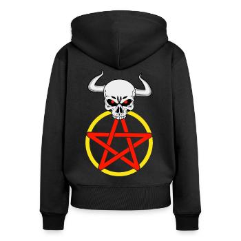 Satan Satanic Devil Pentagram Horns Horror - Women's Premium Organic Zip Hoodie - black - Back - Julia (174cm)
