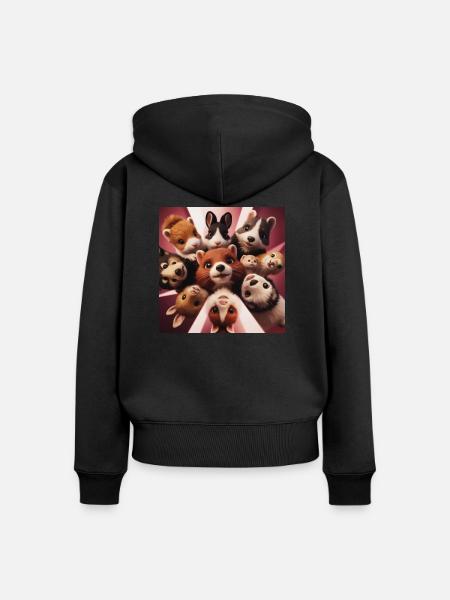 Tierchen - Frauen Premium Bio Zip Hoodie - Schwarz