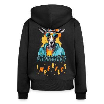 Perfectly Imperfect- Cool Animal - Women's Premium Organic Zip Hoodie - black - Back - Julia (174cm)