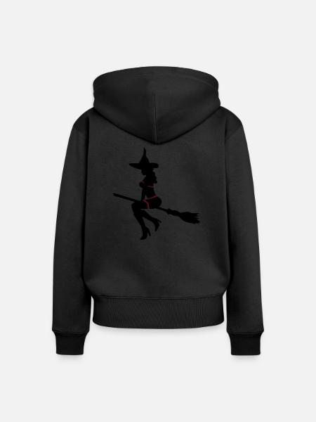 sexy witch - Frauen Premium Bio Zip Hoodie - Schwarz
