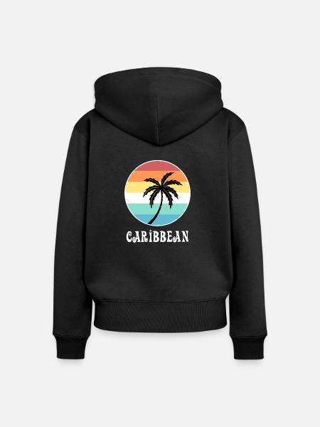 Karibik - Frauen Premium Bio Zip Hoodie - Schwarz