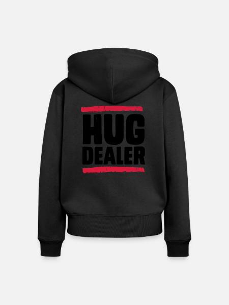 Hug Dealer - Frauen Premium Bio Zip Hoodie - Schwarz