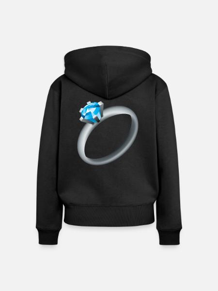 Smiley Ring - Frauen Premium Bio Zip Hoodie - Schwarz