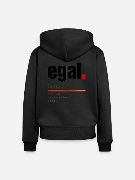 Definition "egal" - Frauen Premium Bio Zip Hoodie - Schwarz