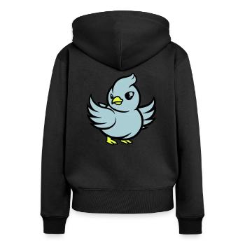 Bande dessinée de pigeon - Sweat à capuche zippé Premium bio Femme - noir - Dos - Julia (174cm)