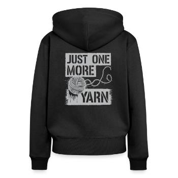 Knitting happiness made of yarn - Women's Premium Organic Zip Hoodie - black - Back - Julia (174cm)